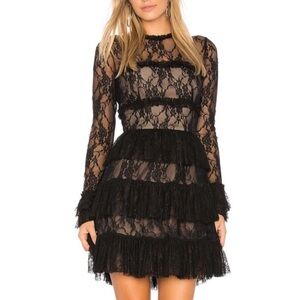Bailey/44 Anthropologie Black Lace Mini Dress